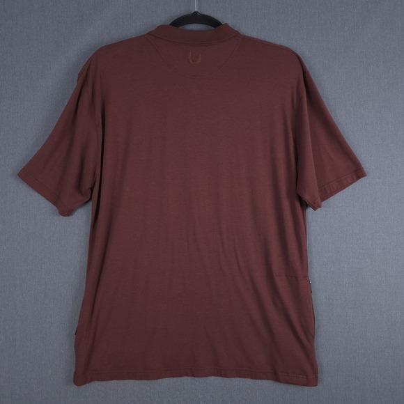 SCOTTeVEST Bamboo TEC Polo Mens 2XL Brick Red Short Sleeve Shirt Pockets XXL - Picture 7 of 10